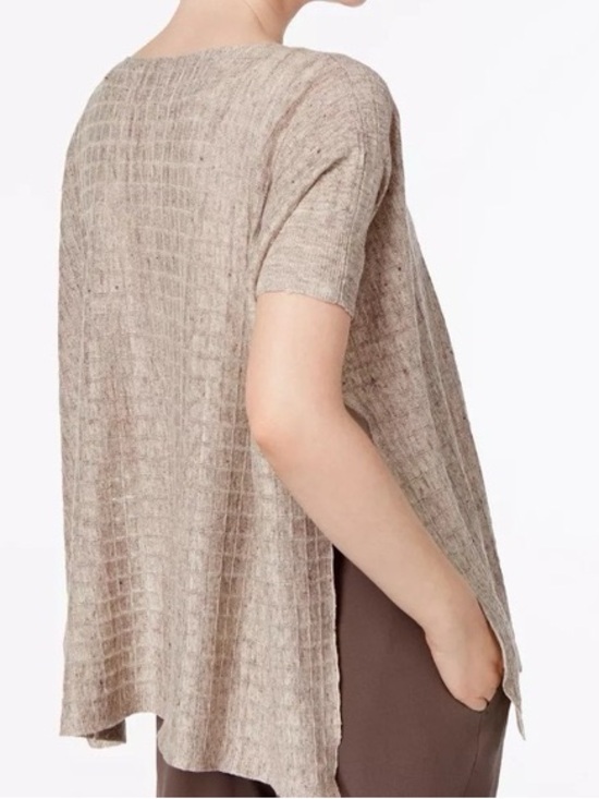 Eileen Fisher Tops - Eileen Fisher Tunic Size XL Waffle Texture Tan Brown Comfort Oversized Timeless